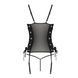 Сітчастий корсет з екошкіри Passion MALWIA CORSET 4XL/5XL black, з люверсами та знімними пажами SO7098 фото 4