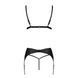 Комплект из эко-кожи Passion MILEY SET S/M, black, трусики, бюстгальтер, пояс для чулок SO5772 фото 4