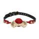 Роскошный силиконовый кляп Zalo Silicone Ball Gag Red, кристалл Swarovski, кожаный ремешок SO8230 фото 1