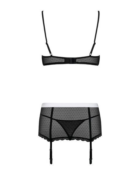 Эротический костюм горничной Obsessive Maidme set 5pcs L/XL, бюстгальтер, пояс с фартуком, чулки, ст SO7291 фото