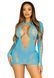 Бесшовное мини-платье Leg Avenue Long sleeve cut out mini dress One size Turquoise SO8571 фото 1