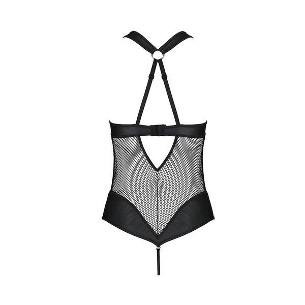 Сетчатый боди с халтером Passion Amanda Body L/XL, black SO5315 фото
