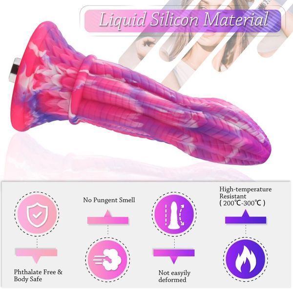 Фаллоимитатор для секс-машин Hismith 10.3&Prime; Silicone Monster Dildo Series, KlicLok и присоска SO6216 фото