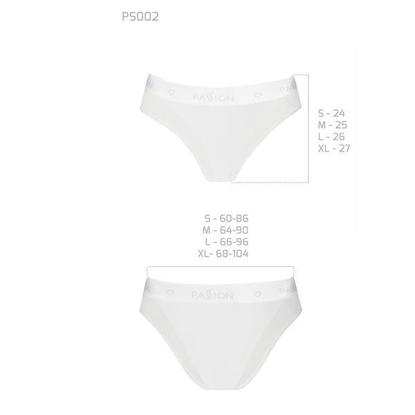 Трусики з прозорою вставкою Passion PS002 PANTIES L, white SO4195 фото