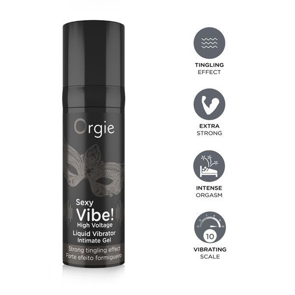 Жидкий вибратор Orgie Sexy Vibe! High Voltage, 15 мл, эффект мурашек + очень мощная вибрация SX1550 фото