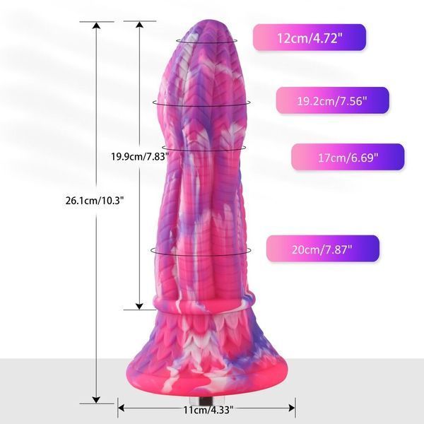 Фаллоимитатор для секс-машин Hismith 10.3&Prime; Silicone Monster Dildo Series, KlicLok и присоска SO6216 фото