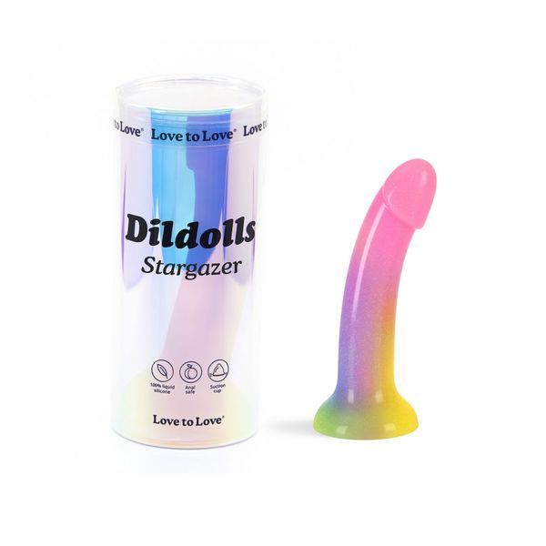 Дилдо с градиентом и блестками Love To Love Dildolls &mdash; Stargazer, ультрамягкий SO9013 фото