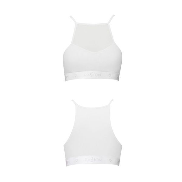 Спортивный топ с прозрачной вставкой Passion PS006 TOP S, white SO4245 фото