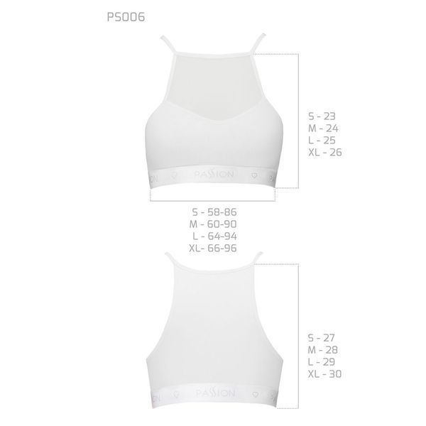 Спортивный топ с прозрачной вставкой Passion PS006 TOP S, white SO4245 фото