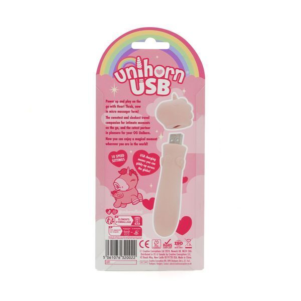 Вибратор-единорожка Unihorn USB Bullet &ndash; Heart Throb, вибропуля, USB-зарядка, 10 режимов SX2866 фото