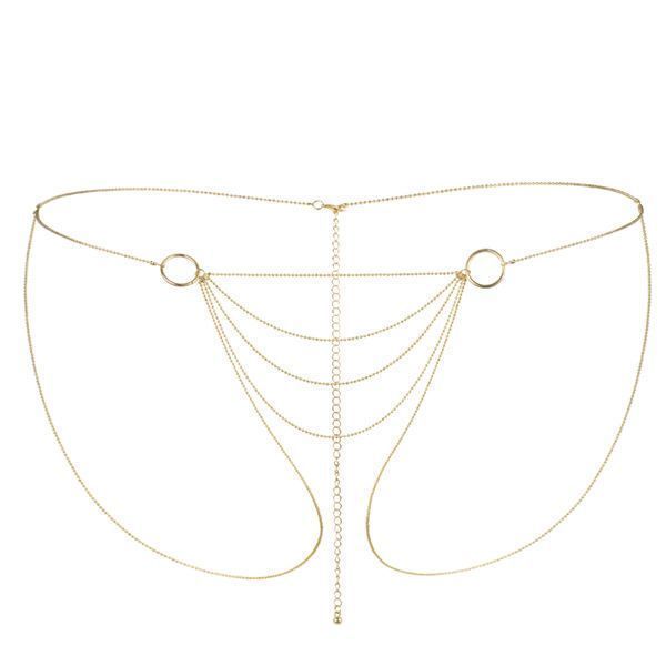 Цепочка-трусики Bijoux Indiscrets Magnifique Bikini Chain &ndash; Gold, украшение для тела SO2662 фото