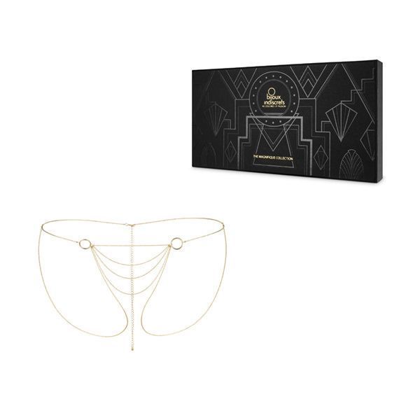 Цепочка-трусики Bijoux Indiscrets Magnifique Bikini Chain &ndash; Gold, украшение для тела SO2662 фото