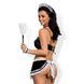 Атласный эротический костюм горничной Obsessive Maid set S/M, black, 5 предметов SO7715 фото 2