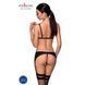 Комплект из эко-кожи Passion MILEY SET XXL/XXXL, black, трусики, бюстгальтер, пояс для чулок SO5773 фото 2