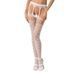 Эротические колготки-бодистокинги Passion S025 One Size, White, имитация ажурных чулочков с пояском PSS025W фото 1