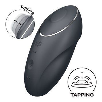 Вібростимулятор-пульсатор Satisfyer Tap & Climax 1 Grey, ефект постукування пальцем, 2 мотори SX0567 фото