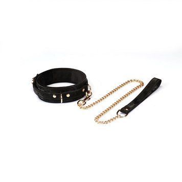 Ошейник с поводком Liebe Seele Boudoir Amor Collar with Leash Black SX1668 фото