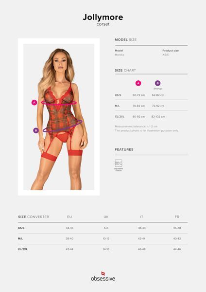 Корсет Obsessive Jollymore corset XS/S SX1149 фото