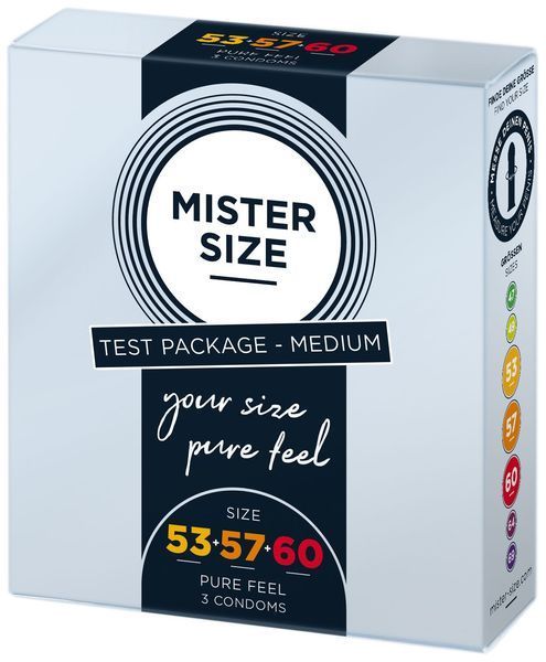 Набор презервативов Mister Size - pure feel - 53&ndash;57&ndash;60 (3 condoms), 3 размера, толщина 0,05 мм SO8040 фото