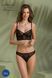 Комплект Passion DROSERA SET black S/M, сітка+мереживо, бюстьє та трусики танга SX0480 фото 6