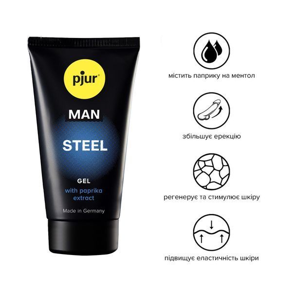 Гель-стимулятор для пениса pjur MAN Steel Gel 50 мл, с экстрактом паприки и ментолом PJ12910 фото