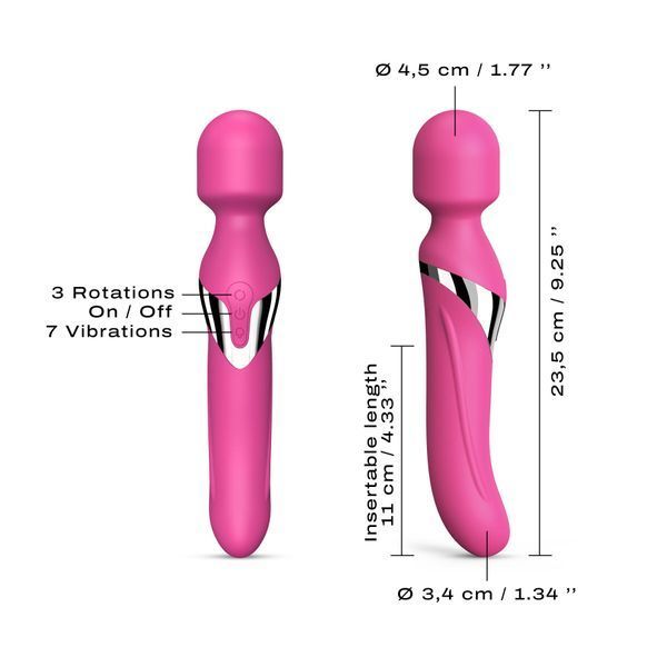 Вибромассажер 2в1 Dorcel Dual Orgasms Magenta классический массажер и вибратор с жемчужным массажем SO3090 фото