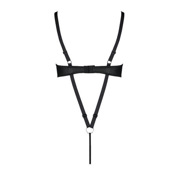 Боди из экокожи Passion CELINE BODY 6XL/7XL black, с доступом, открытый SO7060 фото