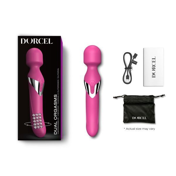 Вибромассажер 2в1 Dorcel Dual Orgasms Magenta классический массажер и вибратор с жемчужным массажем SO3090 фото