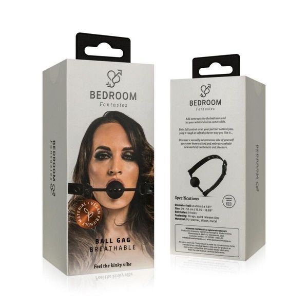 Повітропроникний кляп Bedroom Fantasies: Breathable Silicone Ball Gag, чорний SO8816 фото