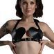 Лиф Сердце из натуральной кожи Feral Feelings - Hearts Bra Black SO9414 фото 2