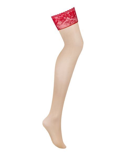 Чулки под пояс с широким кружевом Obsessive Lacelove stockings M/L SO8659 фото