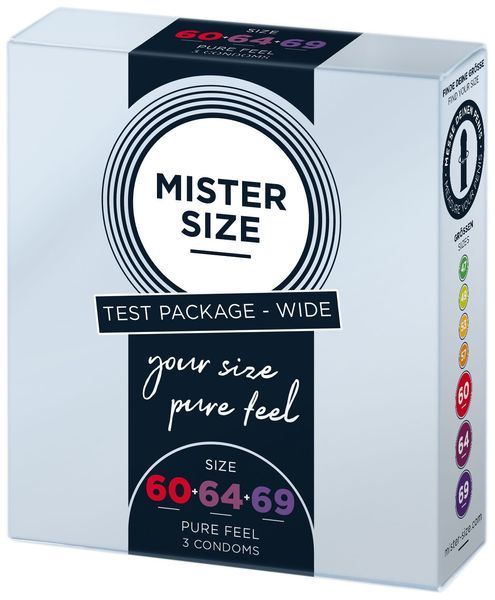 Набор презервативов Mister Size - pure feel - 60&ndash;64&ndash;69 (3 condoms), 3 размера, толщина 0,05 мм SO8041 фото