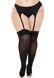 Панчохи Leg Avenue Lace top opaque thigh highs, 1X/2X, чорні, напівпрозорі, мереживна резинка SX1045 фото 1