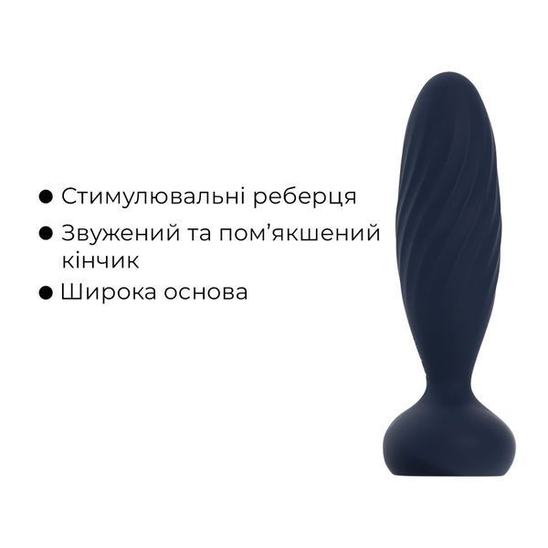 Анальная смарт-вибропробка с пульсацией Svakom Jordan Navy Blue, пульт ДУ SX0727 фото
