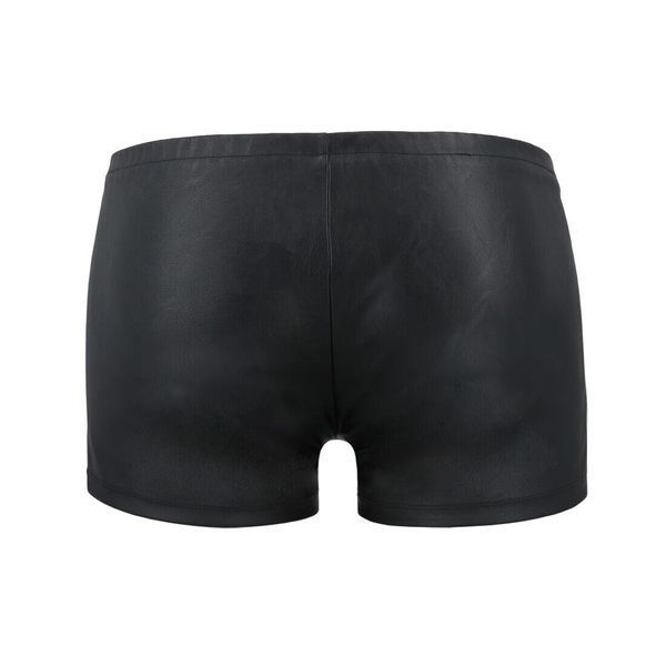 Мужские кожаные боксеры с молниями Passion 049 SHORT MATT L/XL Black SO7618 фото
