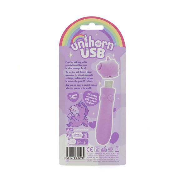 Вибратор-единорожка Unihorn USB Bullet &ndash; Karma Lilac, вибропуля, USB-зарядка, 10 режимов SX2868 фото