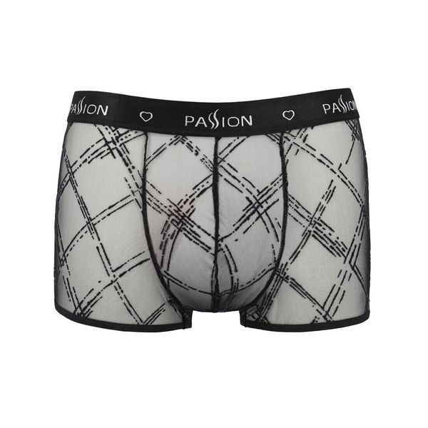 Мужские прозрачные боксеры Passion 032 SHORT JAMES S/M Black, сетка SO7568 фото