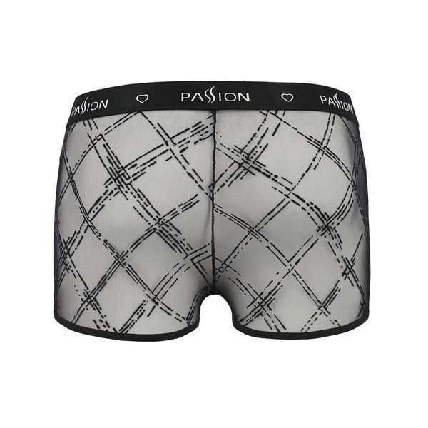 Мужские прозрачные боксеры Passion 032 SHORT JAMES S/M Black, сетка SO7568 фото