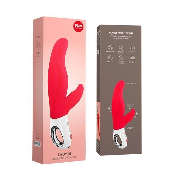 Вібратор-кролик для точки А Fun Factory LADY BI india red, 2 мотори, 12 режимів SX0942 фото