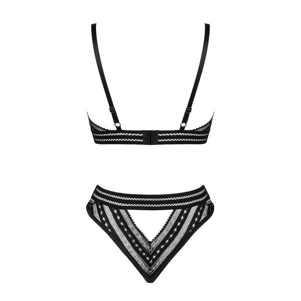 Комплект білизни Obsessive Natilya 2-pcs set XS/S, black, бюстгальтер, трусики SO7717 фото