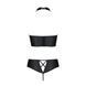 Комплект з еко-шкіри Passion NANCY BIKINI L/XL, black, бра та трусики з імітацією шнурівки SO5367 фото 6