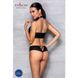 Комплект з еко-шкіри Passion NANCY BIKINI L/XL, black, бра та трусики з імітацією шнурівки SO5367 фото 4