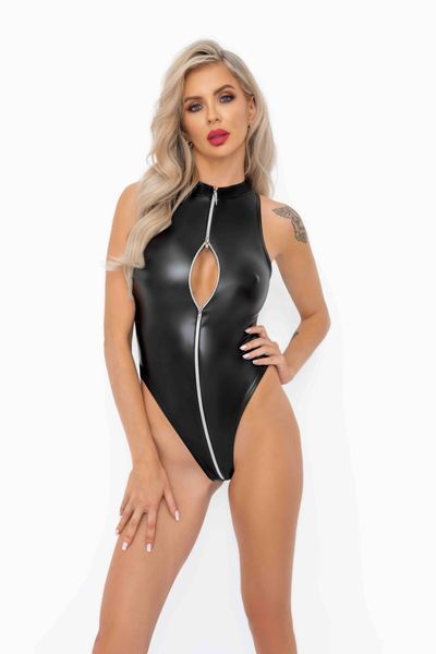 Боди с мокрым эффектом Noir Handmade F294 Powerwetlook bodysuit with front zipper, M SX0196 фото