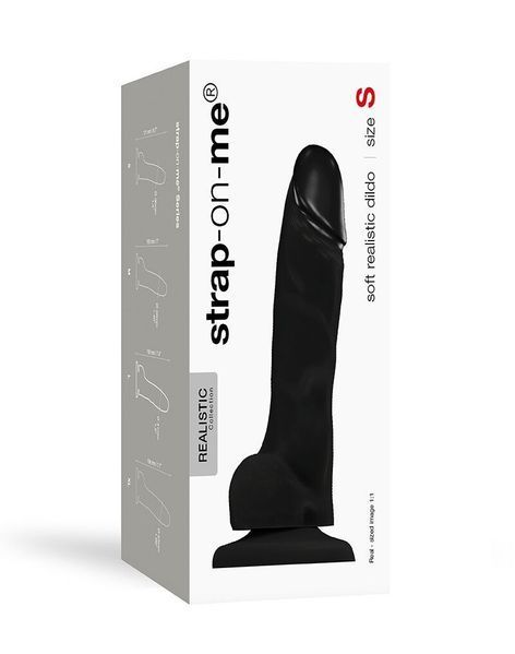 Реалистичный фаллоимитатор Strap-On-Me SOFT REALISTIC DILDO Black - Size S SO4517 фото