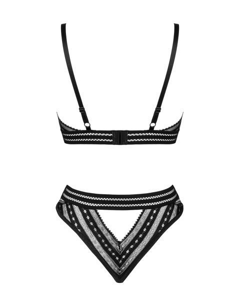Комплект белья Obsessive Natilya 2-pcs set M/L, black, бюстгальтер, трусики SO7718 фото