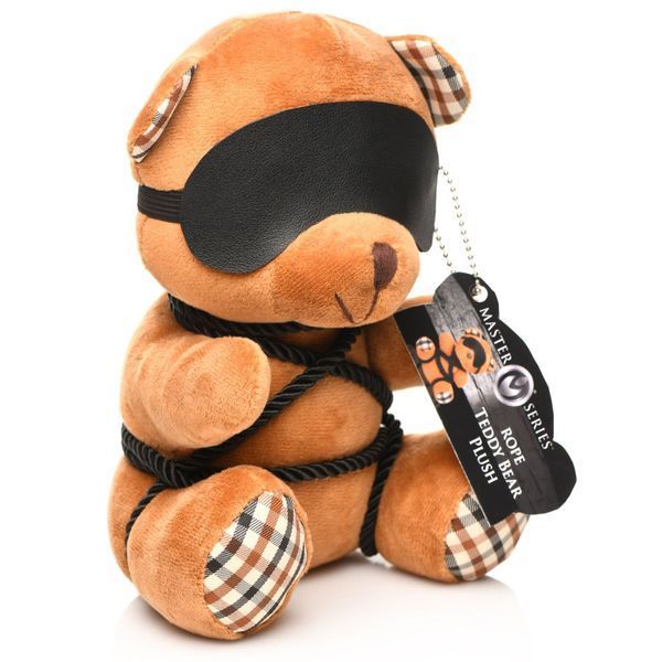 Плюшевый медвежонок ROPE Teddy Bear БДСМ в кожаной маске и обвязке, 22x16x12 см SO9816 фото