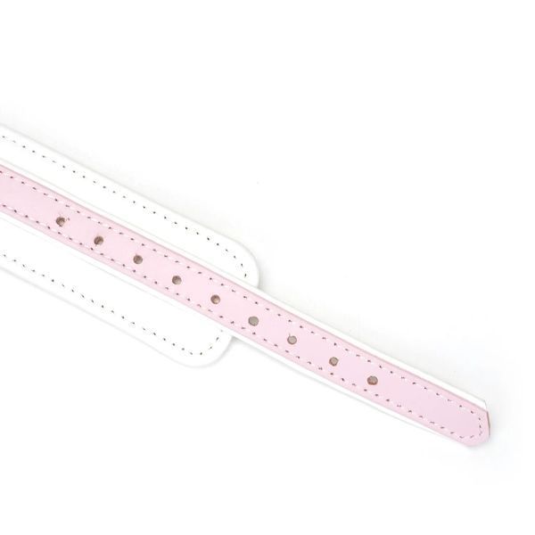 Ошейник с поводком Liebe Seele White & Pink Fairy Goat Leather Collar SX2826 фото