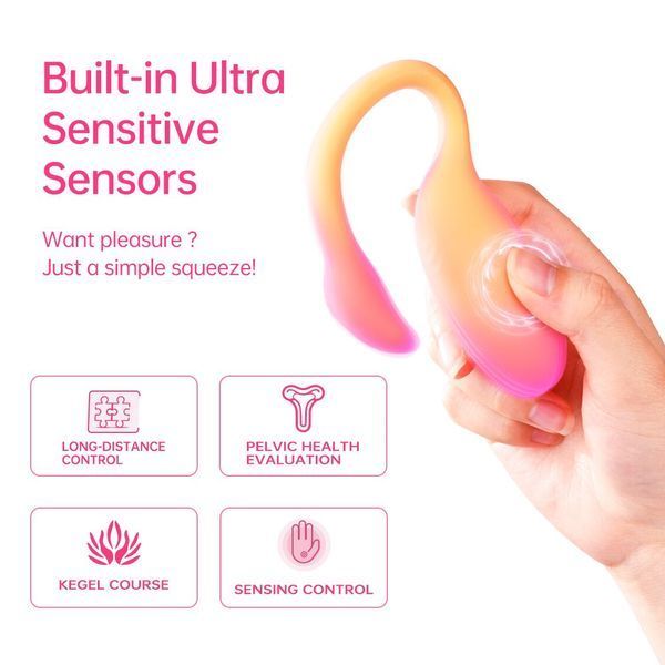 Смарт-віброяйце Magic Motion Flamingo Max Orange 2 в 1: віброяйце та тренажер Кегеля, 10 режимів SX2193 фото