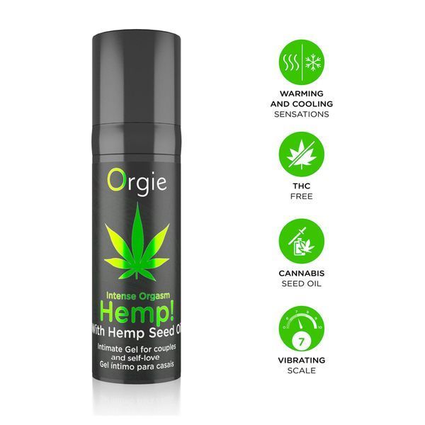 Збуджувальний гель для пар Orgie Hemp! Intense Orgasm, 15 мл, тепло-холод, ефект сильної вібрації SX1503 фото