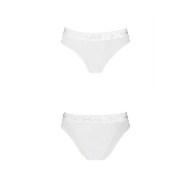 Трусики з прозорою вставкою Passion PS002 PANTIES XL, white SO4198 фото